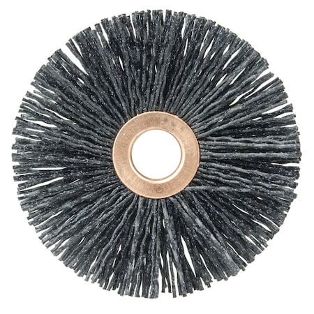 Weiler Burr-Rx 3" Dia Wheel Brush, .026/120CG Crimped Fill, 1/2" Arbor Hole 17565